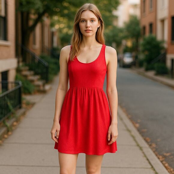 Roxy Womens Sundress Sz L Bright Coral Lace Back Cut Out Take Me Away NEW - Picture 1 of 6